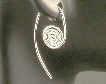 Argentium SS Swirl Simplicity Threaders * Petite Energy Earrings * Artisan Handmade