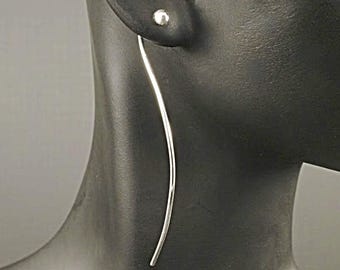 Modern Argentium Sterling Silver Earrings * Threaders * Maria's Unique Statement