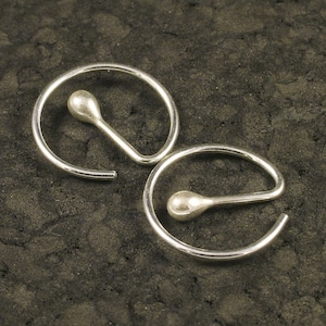 Small Silver Hoops * Sleeper Hoop Earrings *  Unisex * 24 Hour Wear SS Argentium Earrings * A MetalRocks Original Modern Sheek