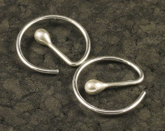 Small Silver Hoops * Sleeper Hoop Earrings *  Unisex * 24 Hour Wear SS Argentium Earrings * A MetalRocks Original Modern Sheek