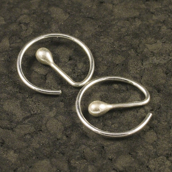 Small Silver Hoops * Sleeper Hoop Earrings *  Unisex * 24 Hour Wear SS Argentium Earrings * A MetalRocks Original Modern Sheek