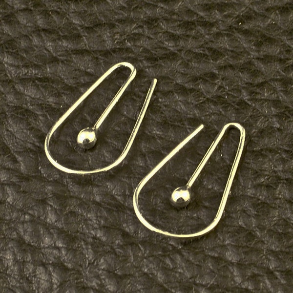 Silver Oval Hoops with a Solid Argentium Drop *  A MetalRocks Original Design * Sterling Hoop Earrings Stylish Sheek Boho Simplicity