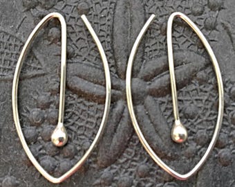 Argentium Sterling Silver Earrings - Modern Sleeper Hoops - Original Design