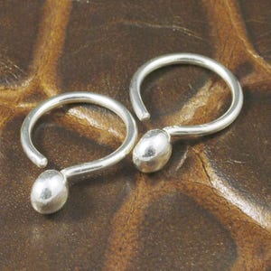 Argentium Sterling Silver Open Hoop Earrings - 14g Gauged Piercings