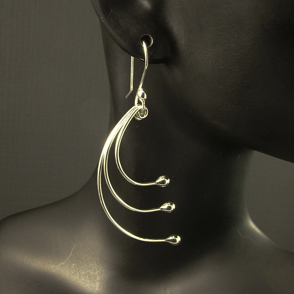 •TOWERS• intarsia + silver dangle earrings