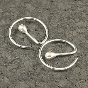 Small Silver Hoops * Sleeper Hoop Earrings *  Unisex * 24 Hour Wear SS Argentium Earrings * A MetalRocks Original Modern Sheek