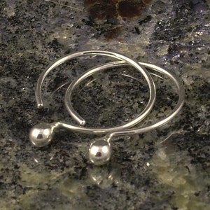 Open Silver Hoops / Silver Hoop Earrings / Simple Minimalist Classic Everyday Wear for All Ages Budded Teared Silver Drop image 3