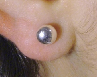 Solid Argentium Sterling Silver Studs * Single or Pair of Handmade MetalRock Earrings
