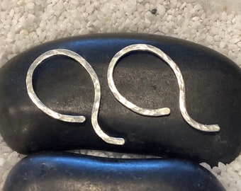 Artisan Sterling Silver Sleeper Hoops  * Handmade Argentium Designer Earrings * Unique MetalRocks Design