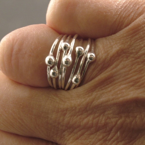 Sterling Silver Ring Set - Goddess Tear Drop Rings - A Metalrocks Orginal Design - Stacker Ring Set - Budded - Teared