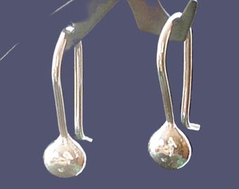 Pendientes colgantes Argentium de plata de ley * Joyería artesanal fundida a mano
