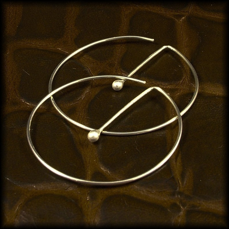 Unique Catchless Modern Minimalist Different Earring Large Silver Hoop Earrings Big Silver Hoops A MetalRocks Original Design