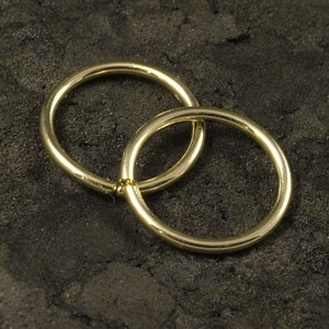 Small Gold Hoops / Tiny Gold Hoop Earrings / Small Cartilage / Tragus / Helix / Gold Nose Ring A Pair Solid 10K image 2