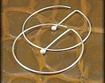 Modern Large Silver Earrings * Big Argentium Sterling Hoops * Minimalist