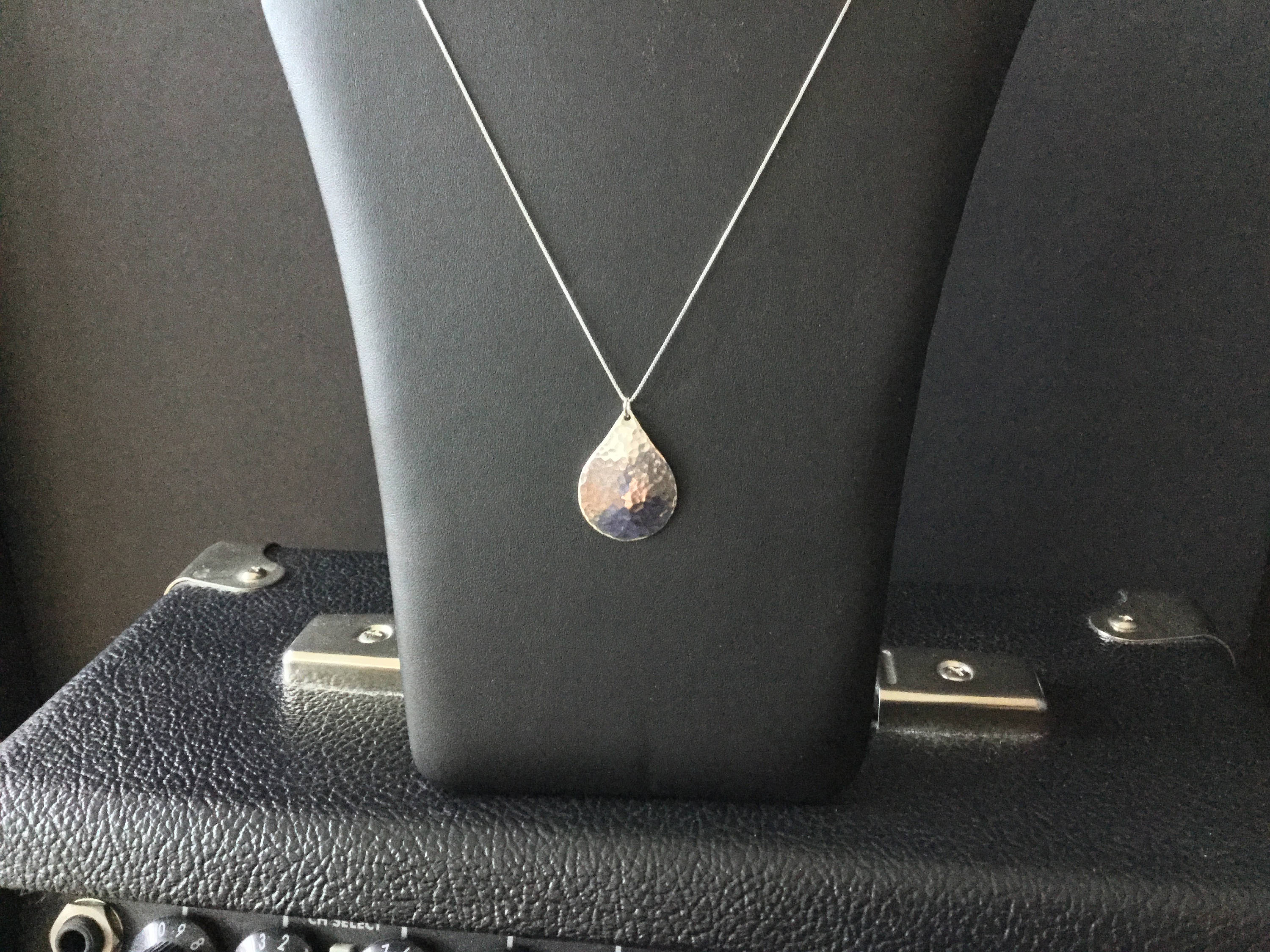 Silver Drop Pendant Hammered Argentium Pendant Silver Drop Etsy Canada