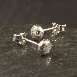 Hand Cast Silver Earrings * Upcycled Argentium Sterling Studs * # Solid Metal * Artisan Ear Art * Gift for Him * Gift for Her