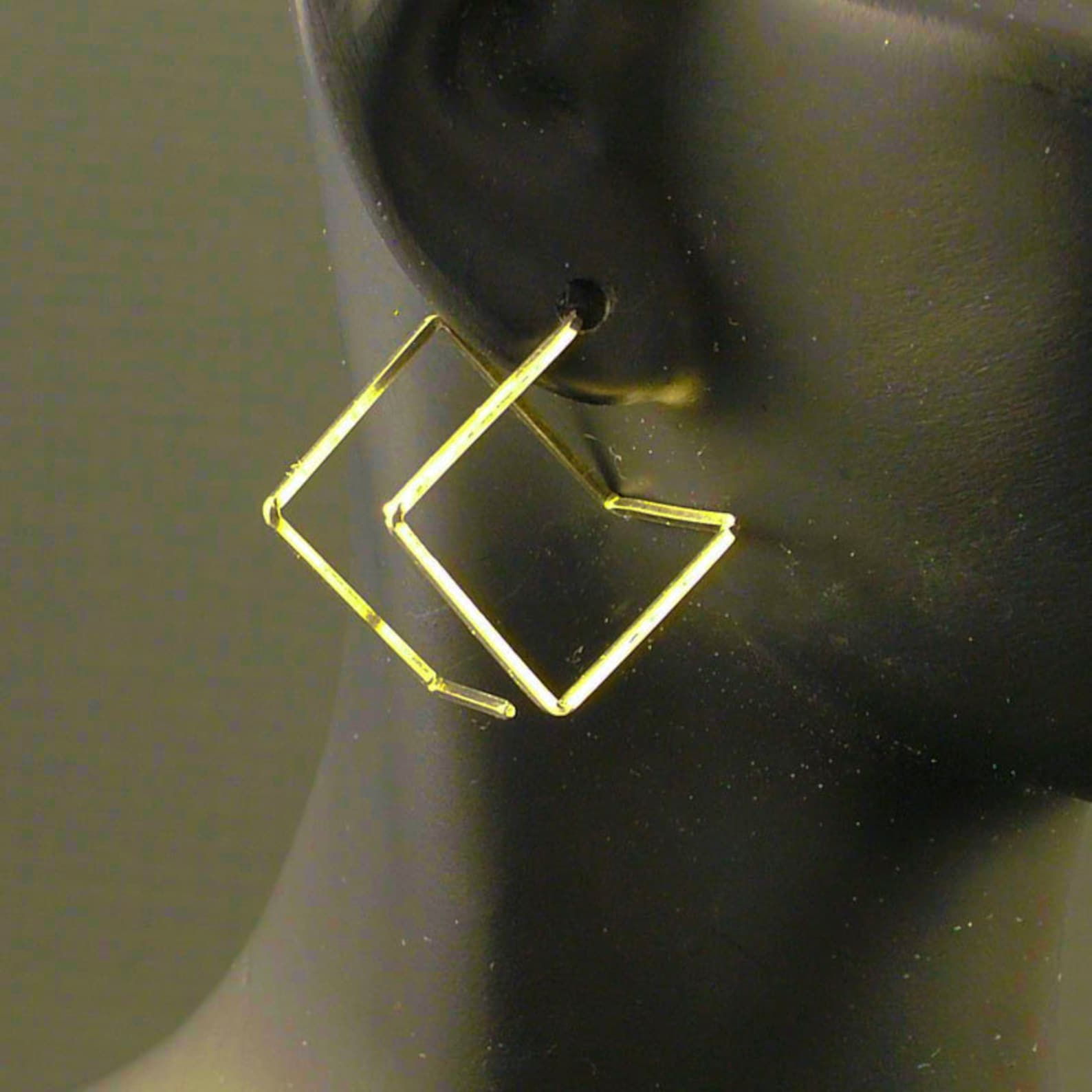 Gold Earrings Modern Gold Earrings Square Gold Earrings Simple Etsy