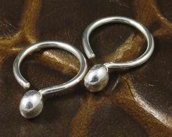 Silver Drop Open Hoops 14G  Minimalist Simple Elegant Substantial Hoop Earrings Pretty Elegant