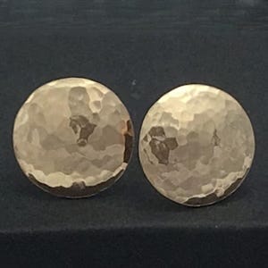 Gold Hammered Disc Studs * Classic Button Studs * Handcrafted