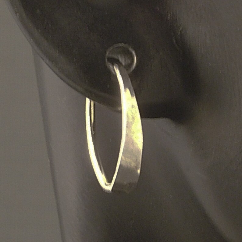 Silver Sleeper Hoops Hammered Small Argentium Silver Hoop Earrings Catchless Endless Sport Men Ladies Half Inch or Customize Your Size