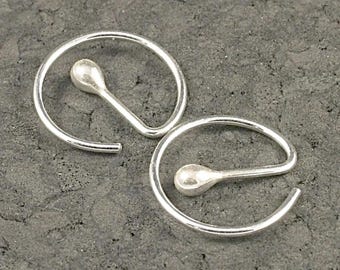 Small Silver Hoops * Sleeper Argentium Earrings * Unisex * 24 Hour Wear * Unique