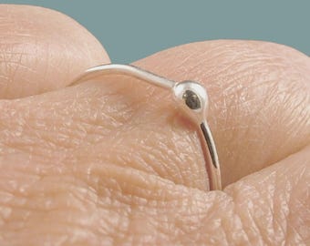 Argentium Sterling Silver Stacking Ring: Minimalist Teardrop Band