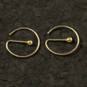 Solid Gold Hoop Earrings * Small Sleeper Hoops in 10KGold  * An Orginal MetalRocks Design Catchless Seamless Artisan Cool Unique and Sheek