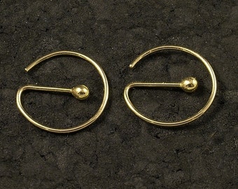 Solid Gold Hoop Earrings * Small Sleeper Hoops in 10KGold  * An Orginal MetalRocks Design Catchless Seamless Artisan Cool Unique and Sheek