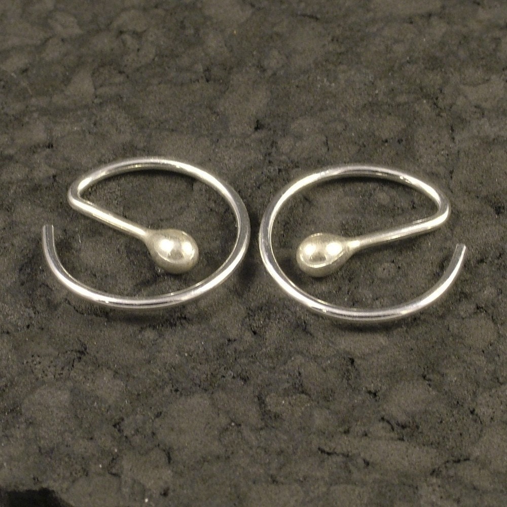 Small Silver Hoops Sleeper Hoop Earrings Unisex 24 Hour Etsy