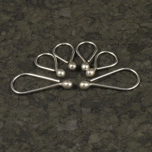 Silver Drop Hoops * Multiple Piercing Set * Trio of Argentium Sterling Catchless Sleeper Hoop Earrings * 3 pair Tiny Small Medium Sizes