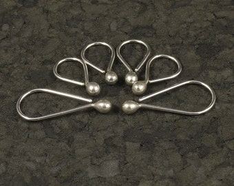 Drop Hoop Set * Small Argentium Sterling Silver Catchless Sleeper Hoop Earrings * 3 pair Cartilage Tragus MetalRocks Original Design