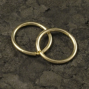 Small Gold Hoops / Tiny Gold Hoop Earrings / Small Cartilage / Tragus / Helix / Gold Nose Ring A Pair Solid 10K image 4