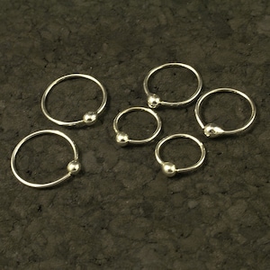 Small Silver Hoop Set Customize to your Size Argentium Sterling Rings Tear Drop Tragus Ear Nose Ring 10mm 12.5mm 15mm image 4