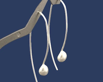 Solid Silver Handmade Drop Earrings * Argentium Elegant Dangle Jewelry
