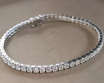 4.65CT Lab Grown Diamond Tennis Bracelet 925 Silver Lab Created