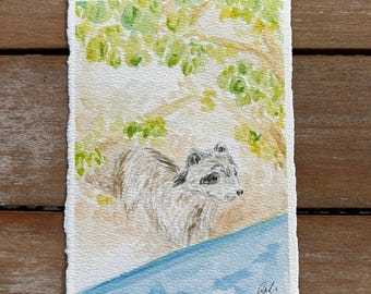 Racoon - Emerald Cut - 5x7" Print - Watercolor and Ink Handmade Illustration - Florida Wildlife Art