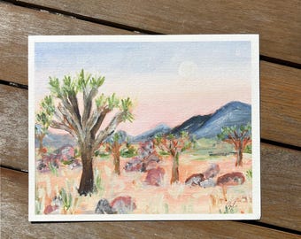 Joshua Tree National Park - California Desert Landscape - Handmade Wall Art Print