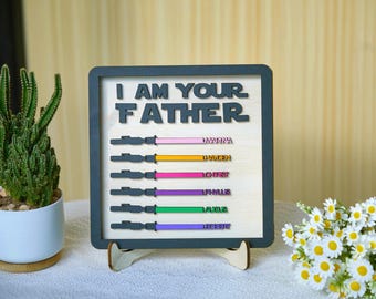 Presentes personalizados para o Dia dos Pais, Placa de madeira personalizada para a família, Placa "Eu sou o pai deles", Presente para o pai, Presente para o avô, Presente para ele, O melhor pai de todos os tempos