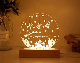 Personalized Acrylic Night Lamp for Family,Kids Star Night Light Gift,Christmas Gifts for Parents,Custom Christmas Decor,birthday gift