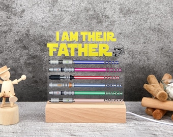 Personalized Father's Day Gifts,I Am Their Father Sign with light,Gift For Dad,Grandpa Gift, Gift For Him,Best Dad Ever,Star Wars Sign