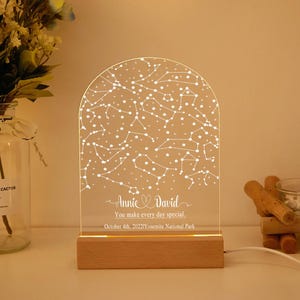 Mappa stellare personalizzata per data Luce notturna, lampada mappa costellazione personalizzata, regalo di anniversario mappa stelle, regali di fidanzamento, regalo per lei, regalo per lui