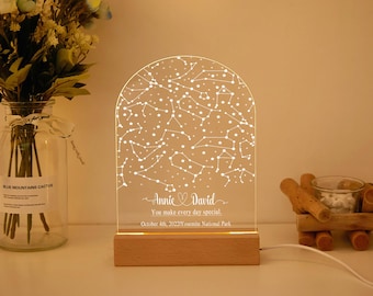 Custom Star Map By Date Night Light,Personalized Constellation Map Lamp,Stars Map Anniversary Gift,Engagement Gifts,Gift for Her,Gift for He
