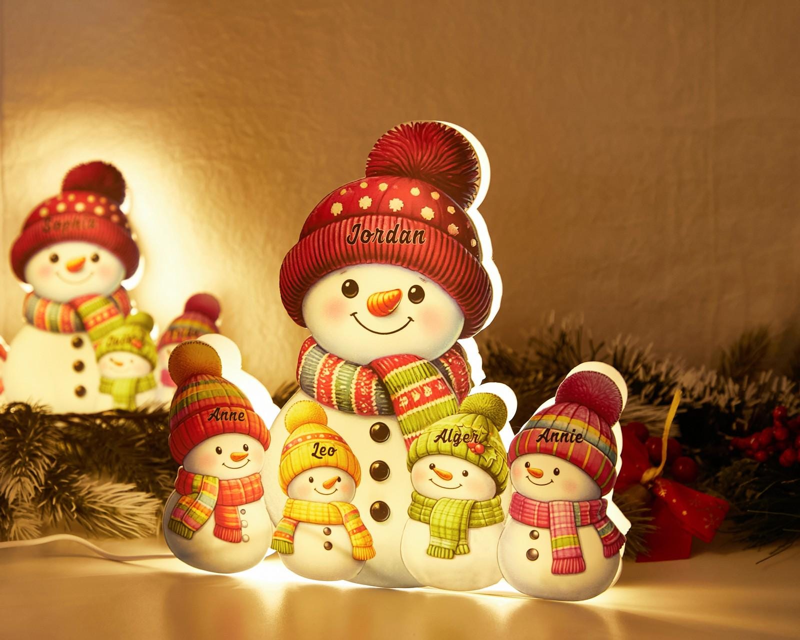 Personalized Snowman Led Light - Etsy
