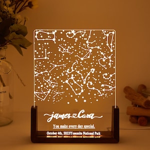 Mappa stellare personalizzata per data luce notturna, luce notturna personalizzata con mappa stellare, regalo di luce stellare per bambini, regali di compleanno per bambini, regalo di anniversario
