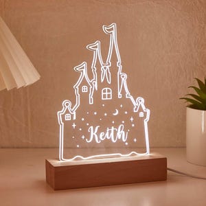 Personalized Princess Castle LED Night Light|Custom LED Lamp for Kids|Perfect Gift for Princess Lovers|Unique Room Decor|Nightlight for Girl