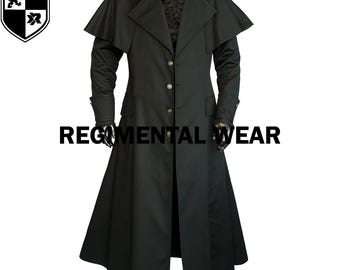 Cosplay Stylish Victorian Coat : Historical Steampunk Black Wool Cape