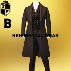 Wool Military Frock Coat: 18th Century Civil Officer Style
