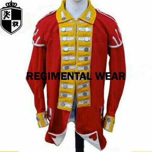 Red Wool 10th Regimental Coat: Revolution War Military Jacket