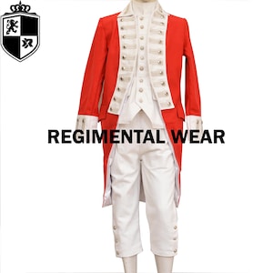Handmade Red Wool British Sergeant Uniform: Revolutionary War Jacket