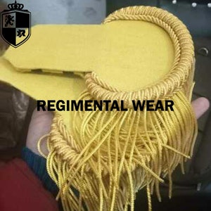 Ceremonial Epaulets, Parade Uniform Accents, Naval Uniform Epaulets, Shoulder Decorations, Golden Military Epaulets Sale By Regimental Wears
